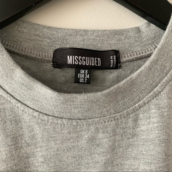 MISSGUIDED Basic Grey T Shirt Dress - Picture 3 of 3